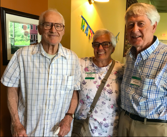 Don Fechner, Karen Schwarz, and Richard Burgess at Don’s 90th birthday celebration on Sunday, August 18, 2019.